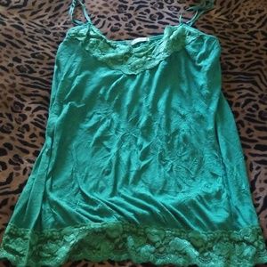 Green crinkled camisole